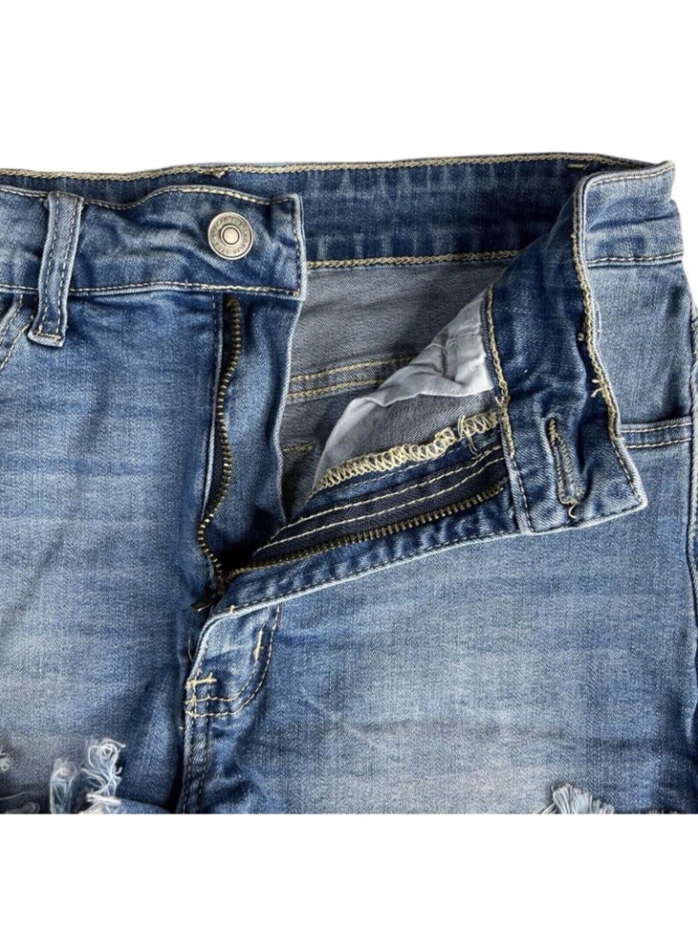 KanCan Distressed Mid Rise Shorts Denim Size 9/28 Blue Summer Festival - Picture 4 of 8